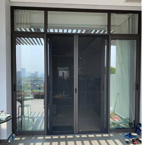 Cửa lưới chống muỗi dạng lùa CL 02 màu ghi đen